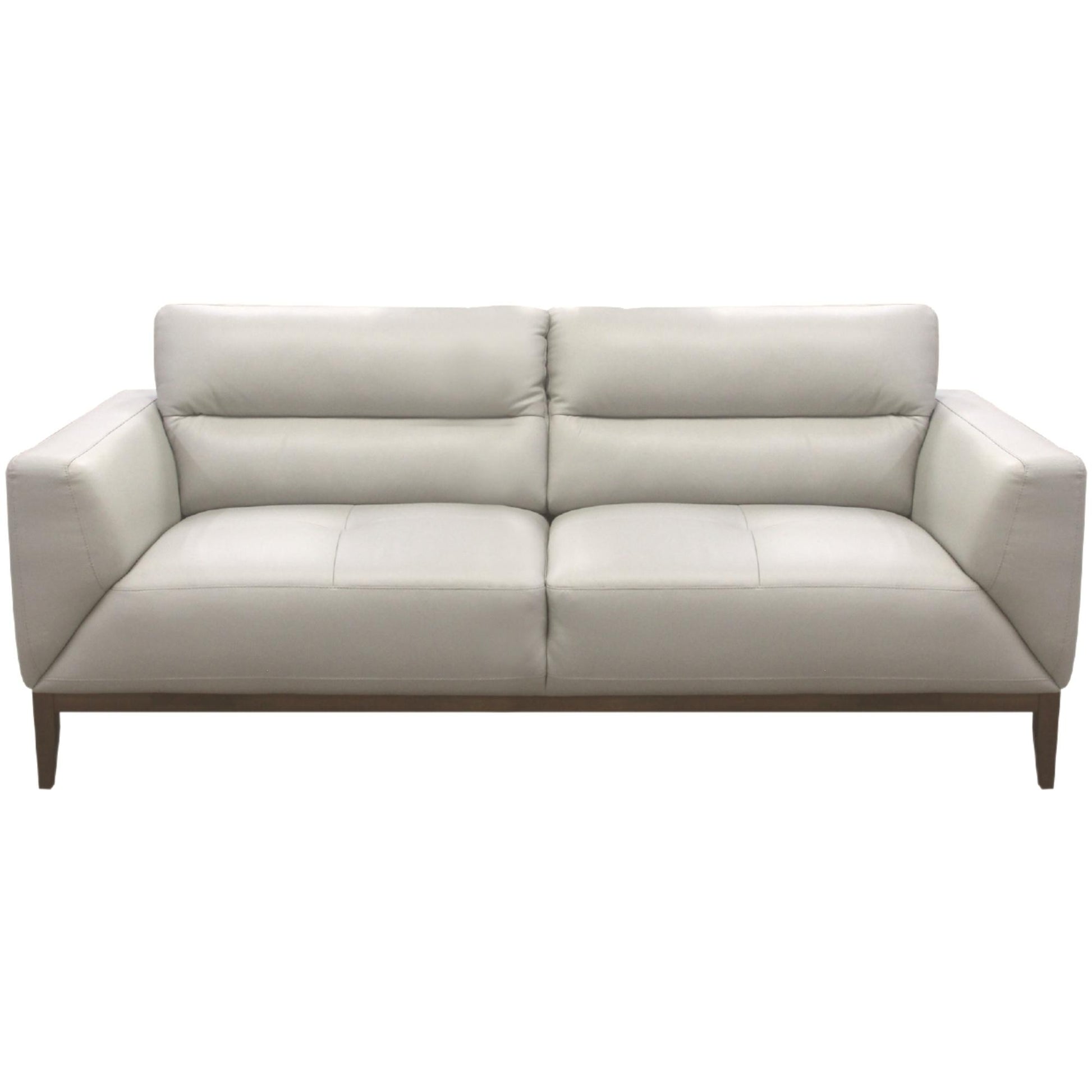 Downy  Genuine Leather Sofa 3 Seater Upholstered Lounge Couch - Silver