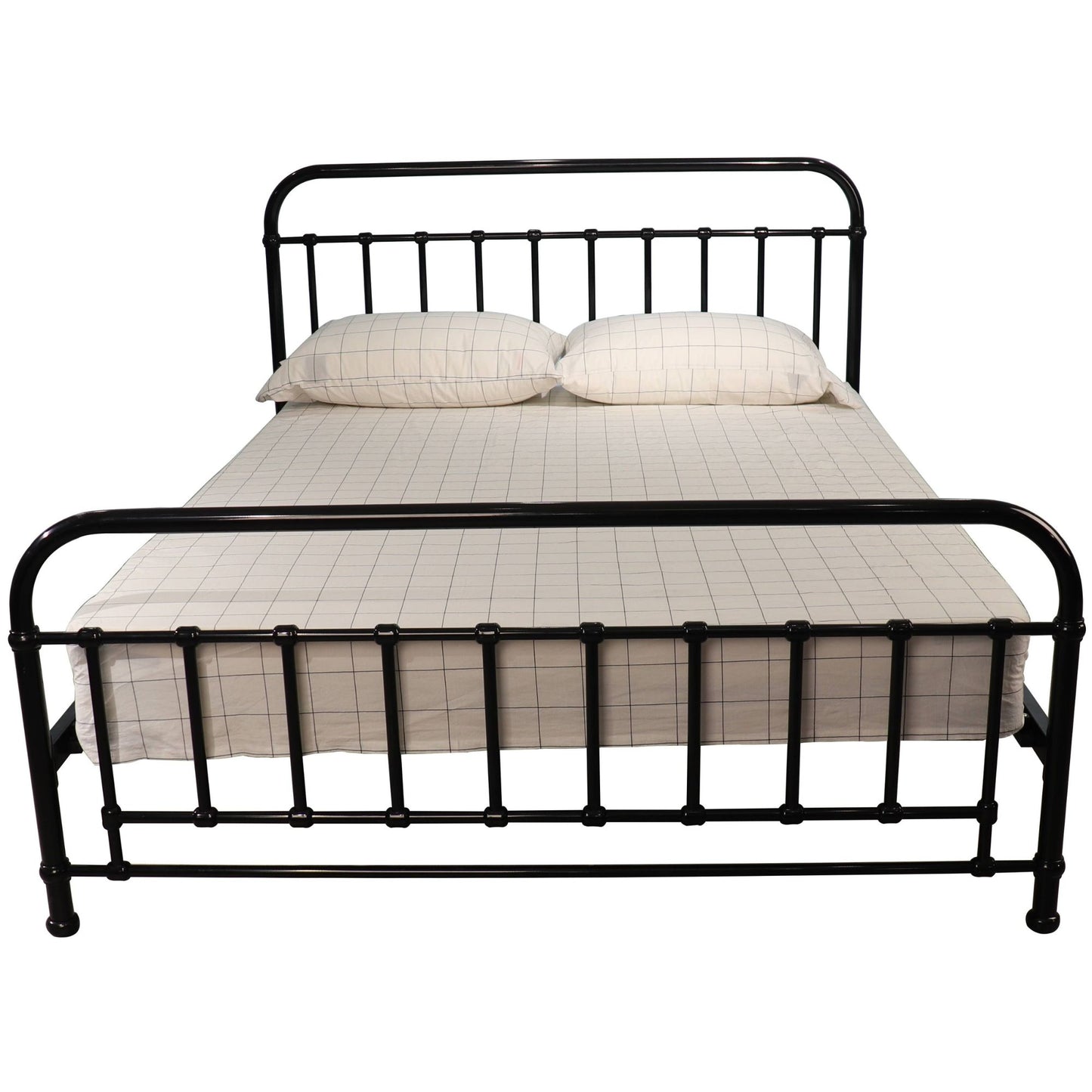 Double Bed Size Metal Frame Platform Mattress Base - Black