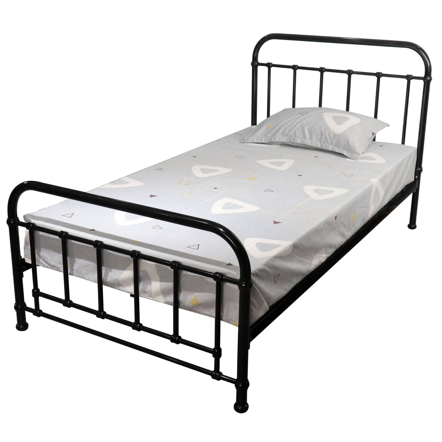 King Single Bed Size Metal Frame Platform Mattress Base - Black