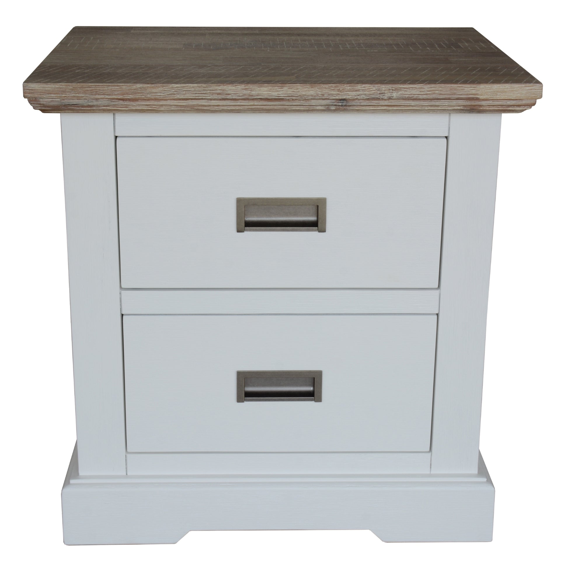 Fiona Bedside Tables 2 Drawers Storage Cabinet End Nightstand Table White Grey