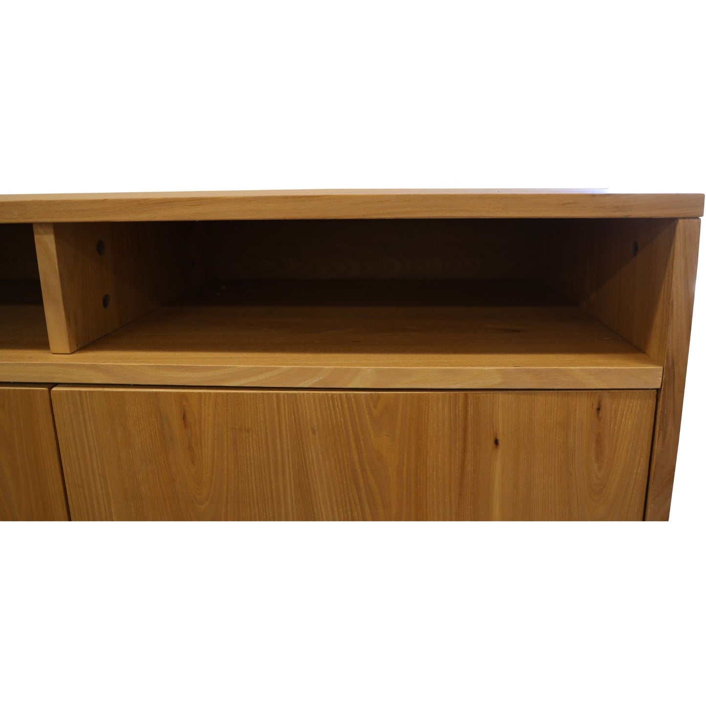 Buffet Table 160cm 3 Door 3 Niche Elm Timber Wood with Metal Legs - Natural