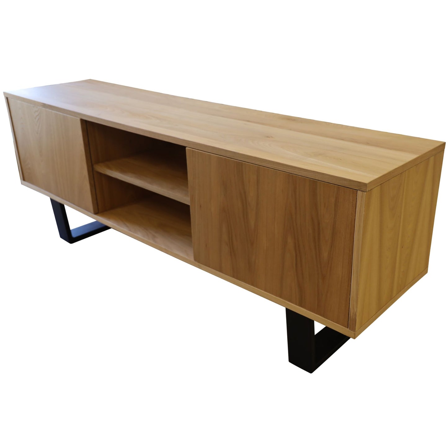 Entertainment TV Unit 160cm Elm Timber Wood 2 Door - Natural