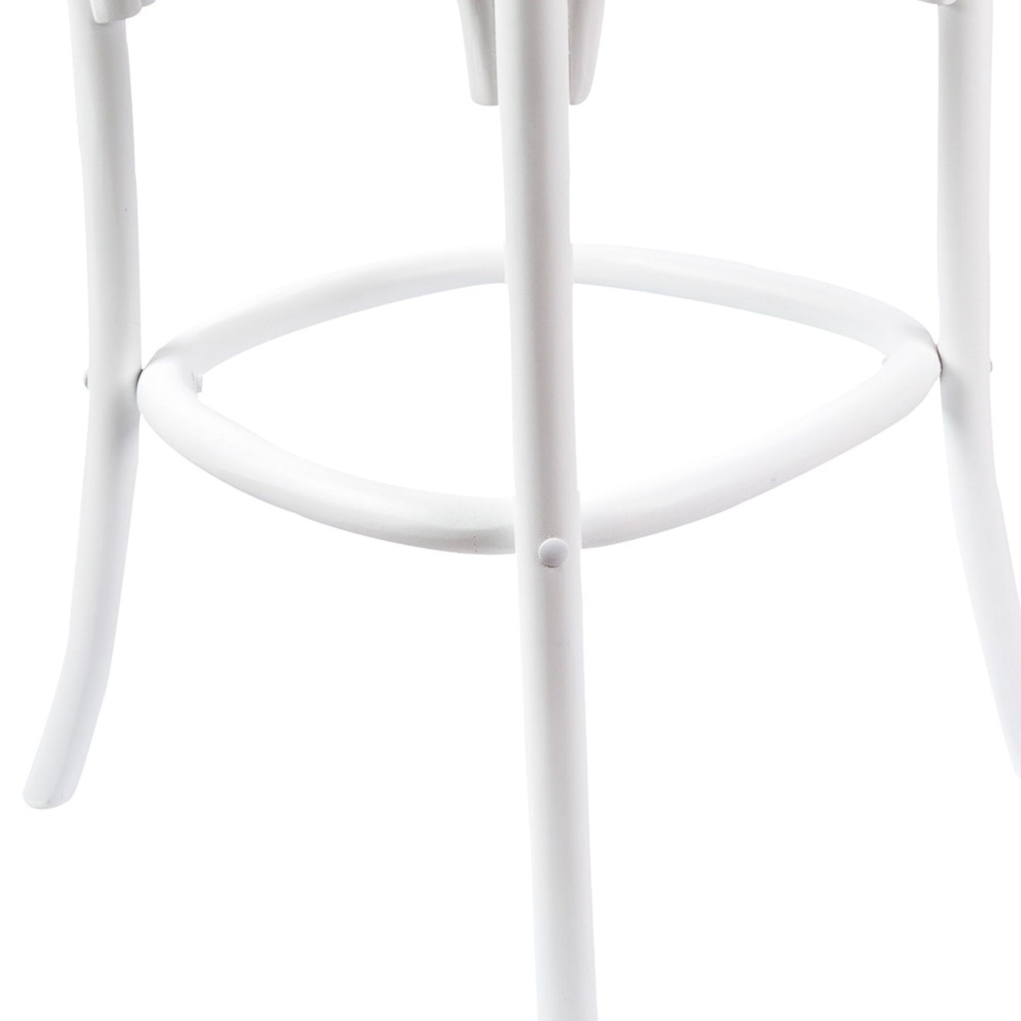 2pc Crossback Bar Stools Dining Chair Solid Birch Timber Rattan Seat White