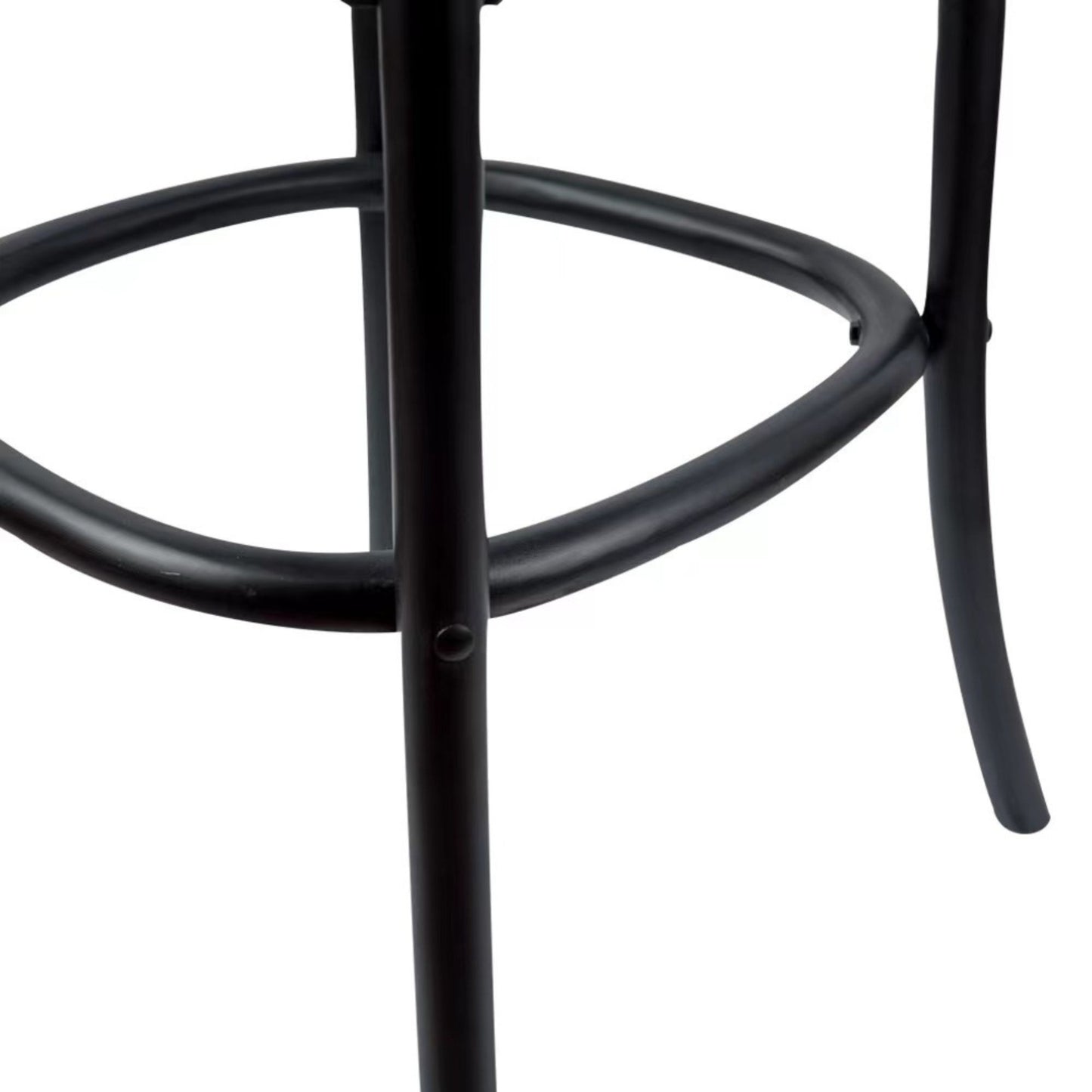 Crossback Bar Stools Dining Chair Solid Birch Timber Rattan Seat - Black