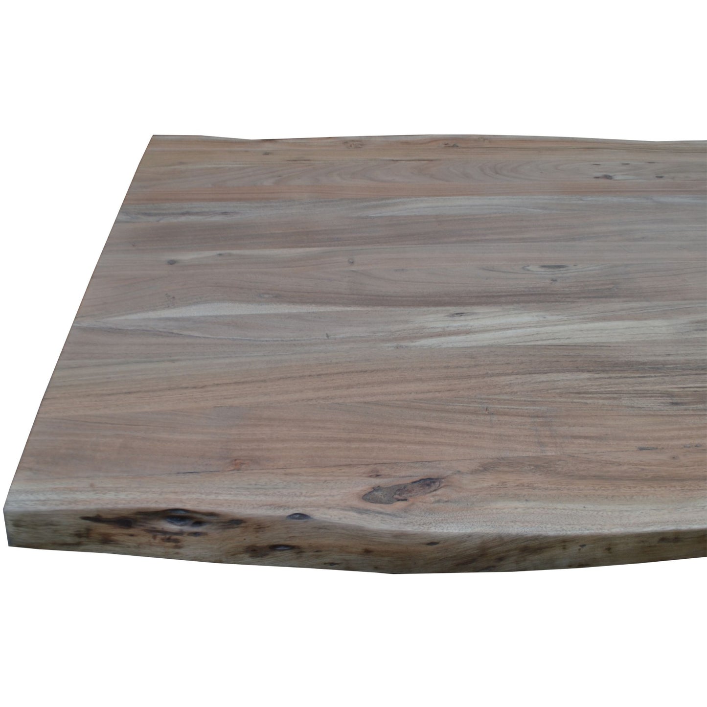 Dining Table 240cm Live Edge Solid Acacia Timber Wood Metal Leg -Natural