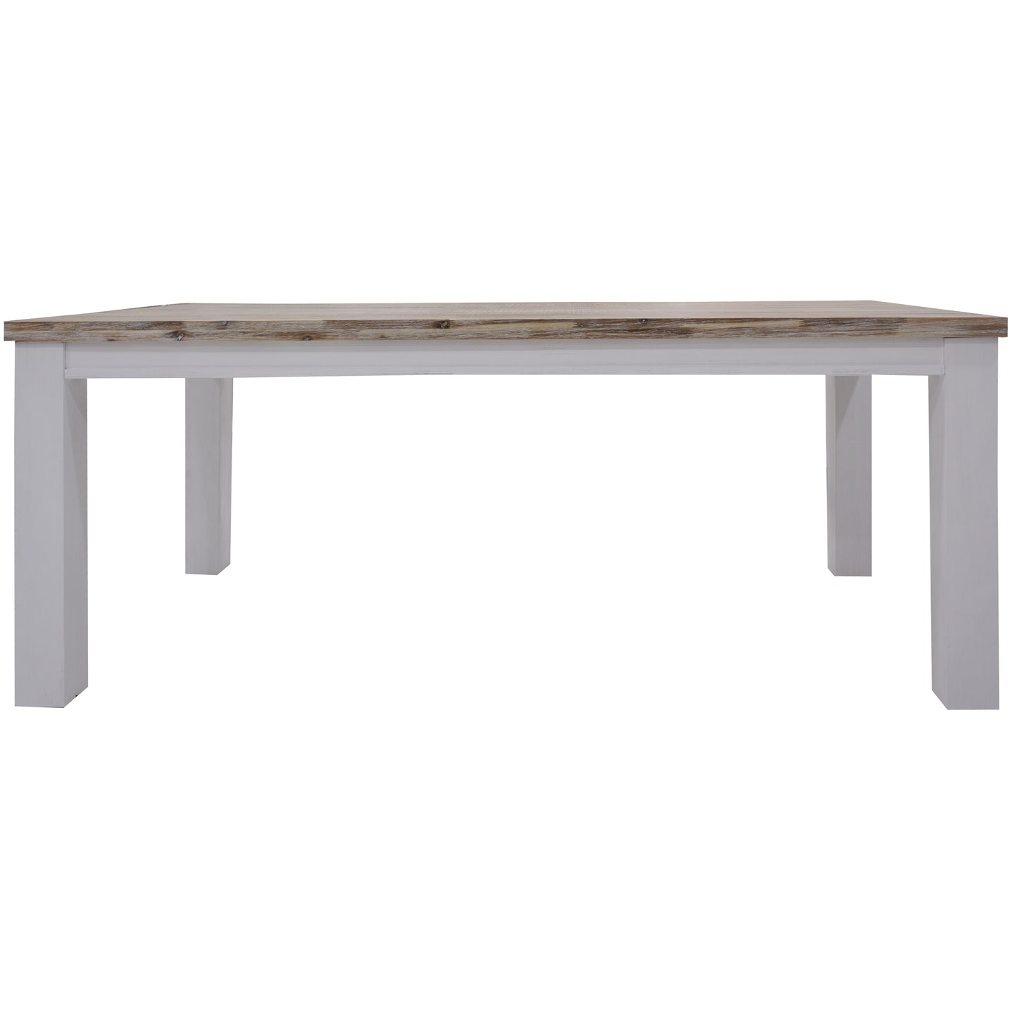 Dining Table 225cm Solid Acacia Wood Home Dinner Furniture -White Brush