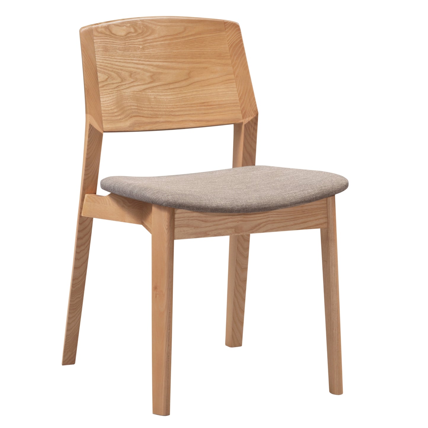 Emilio 4pc Set Dining Chair Fabric Seat Scandinavian Style Solid Ash Wood Oak