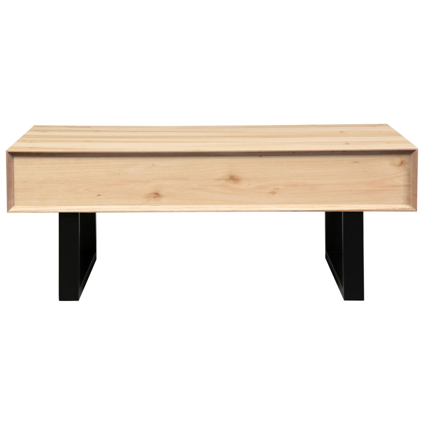 Coffee Table 120cm 2 Drawers Solid Messmate Timber Wood - Natural