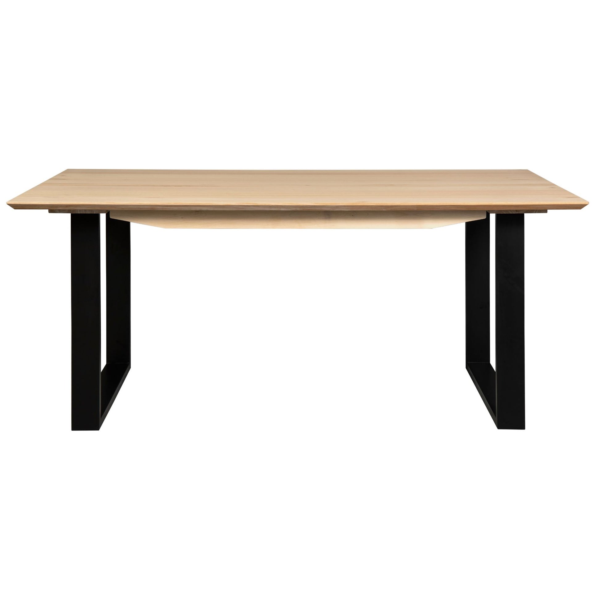 Aconite Dining Table 180cm Solid Messmate Timber Wood Black Metal Leg - Natural