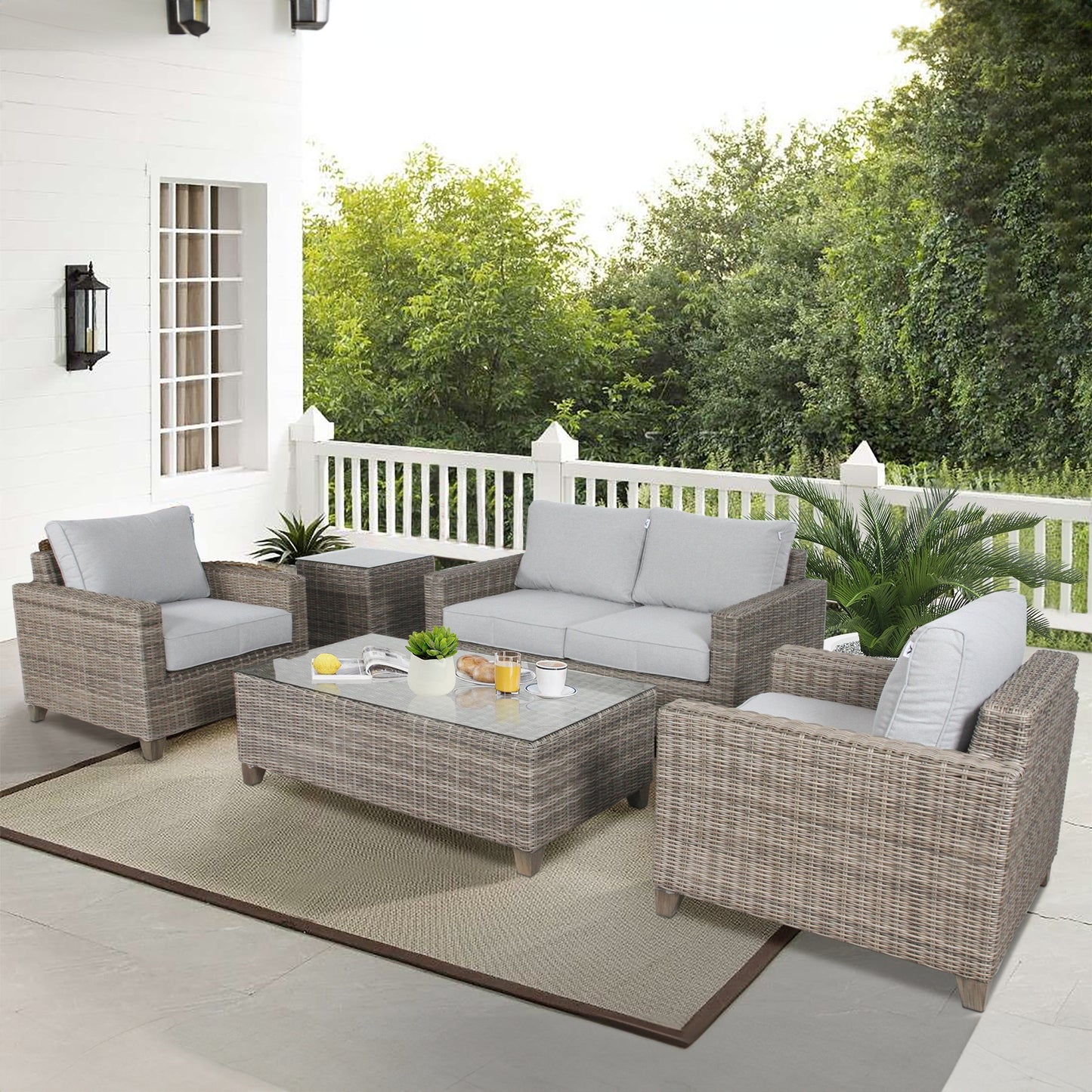 Sophy 2+1 Seater Outdoor Wicker Rattan Sofa Lounge Set