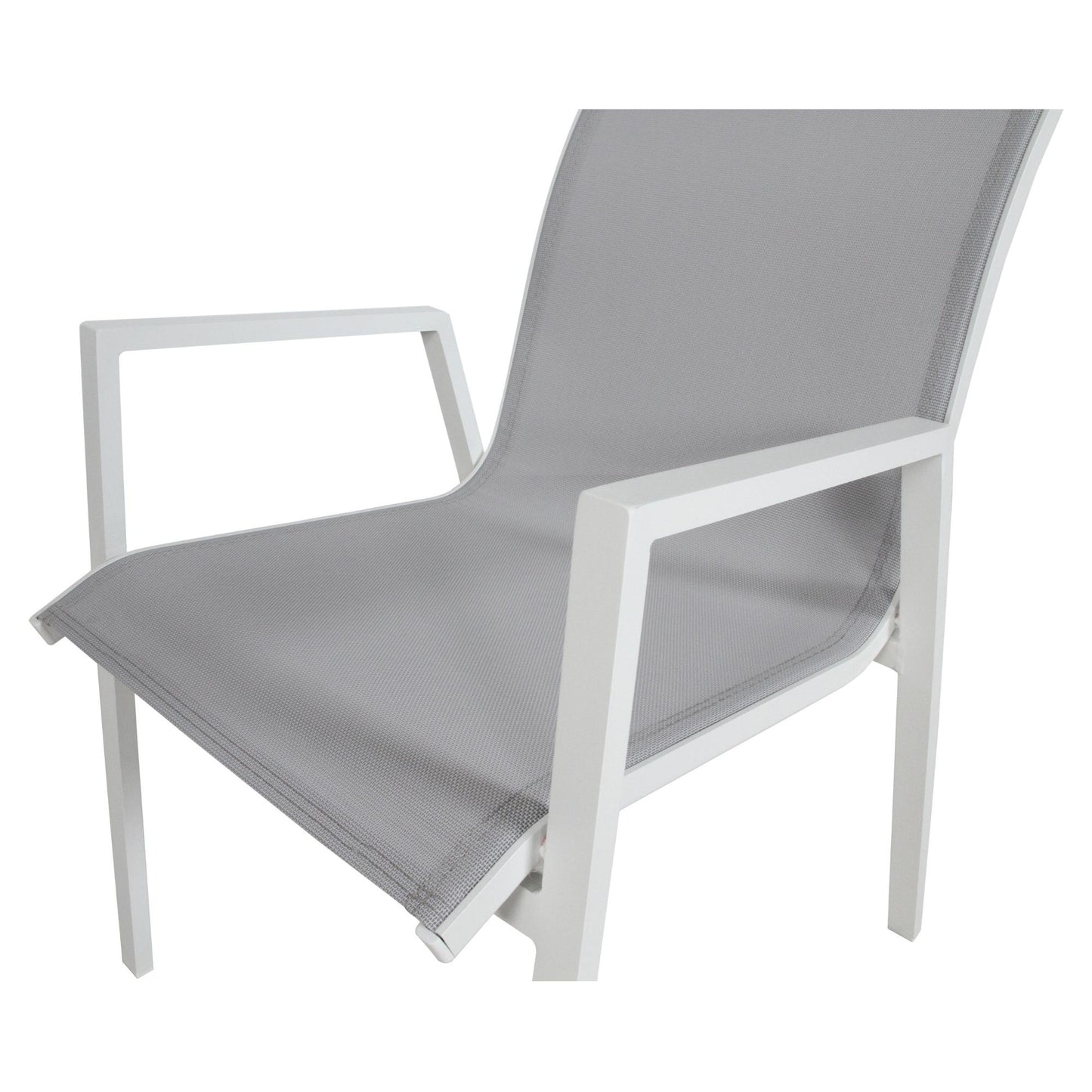 Iberia 6pc Set Aluminium Outdoor Dining Table Chair White