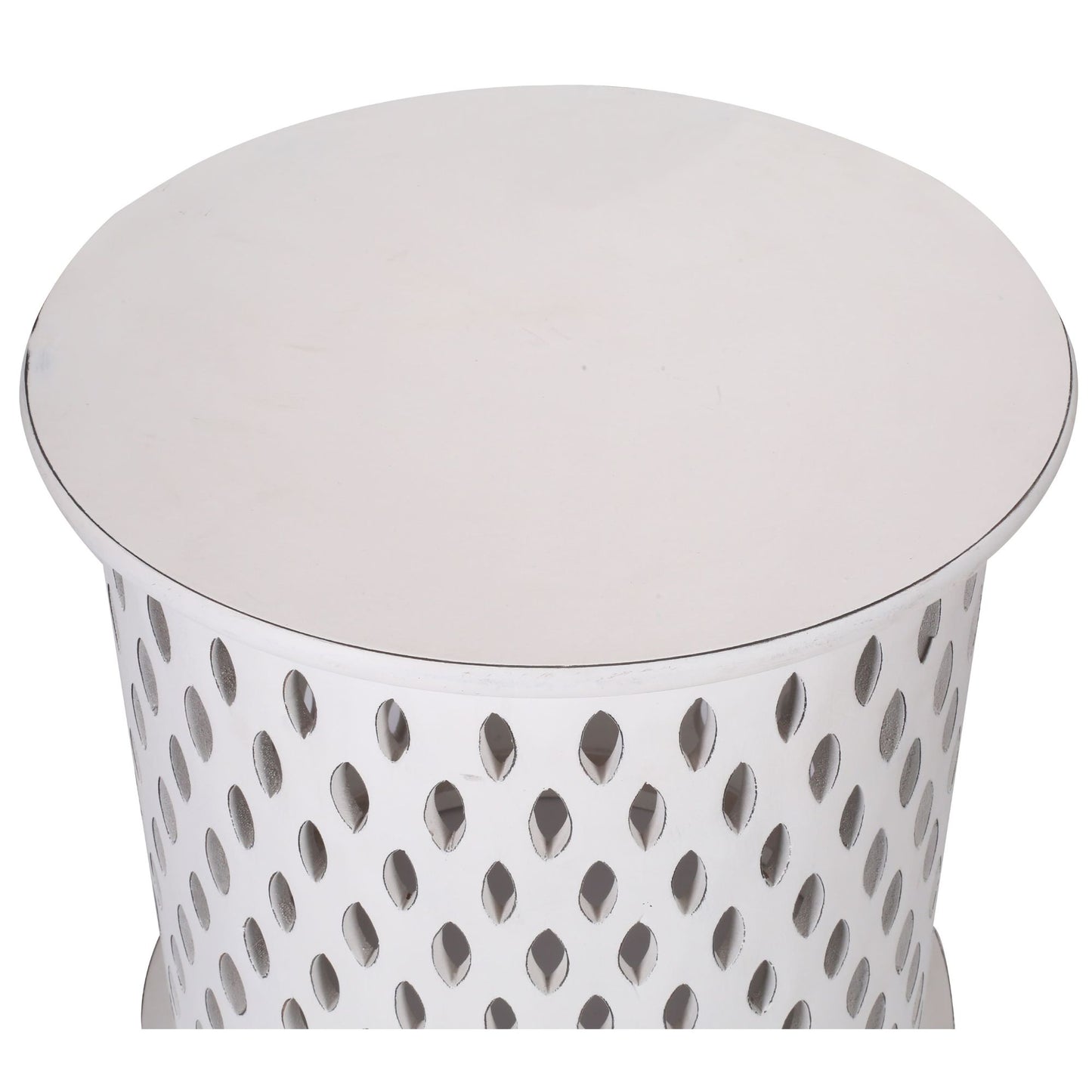 Wooden Round 50cm Side Table Sofa End Tables - White