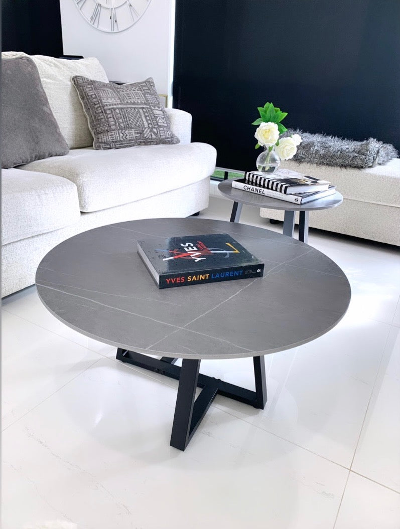 Broadway Two Tier Coffee Table Set - Stone Grey