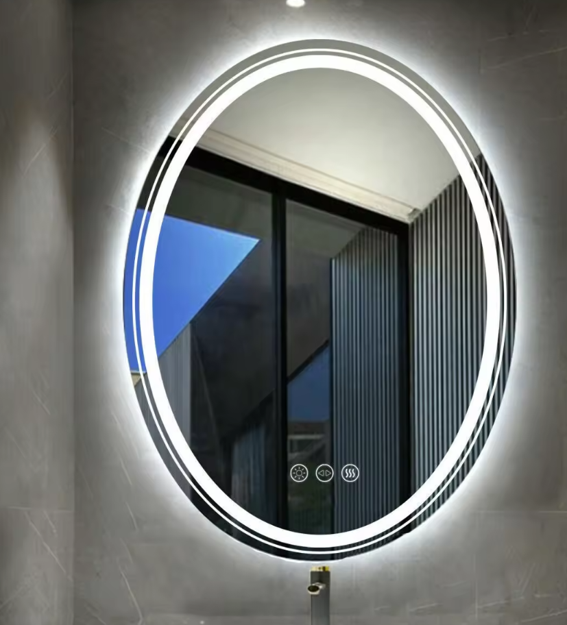 LED Oval Frameless Salon / Bathroom Wall Mirror - 60 x 80cm