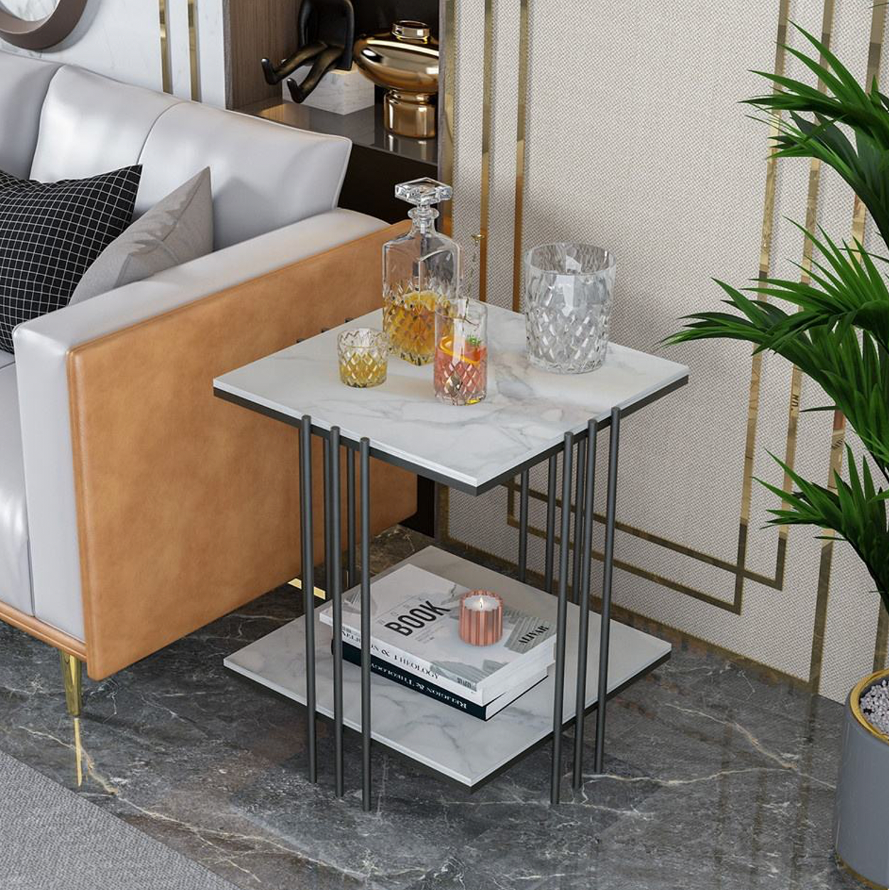 Milano Black Square Side Table