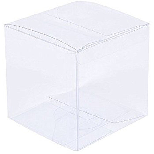 50 Pack of  12cm Square Cube Box - Large Bomboniere Exhibition Gift Product Showcase Clear Plastic Shop Display Storage Packaging Box