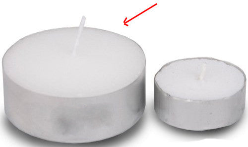 Large Tealight Candles 6cm Wide in silver foil cup  10 in a pack - Party Event Wedding BBQ Dinner Romantic Ambience Decor