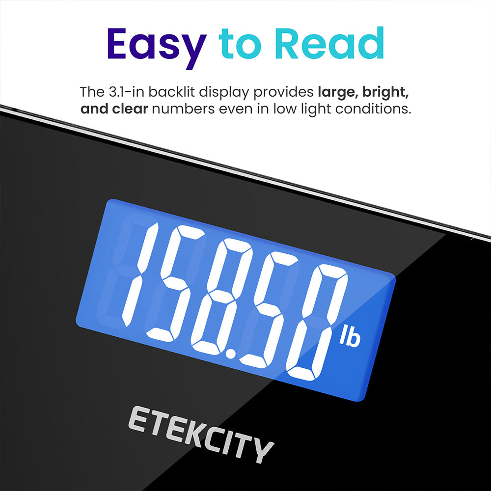 Etekcity Digital Body Weight Bathroom Scale, Black & Etekcity Smart Blood Pressure Monitor, White Bundle