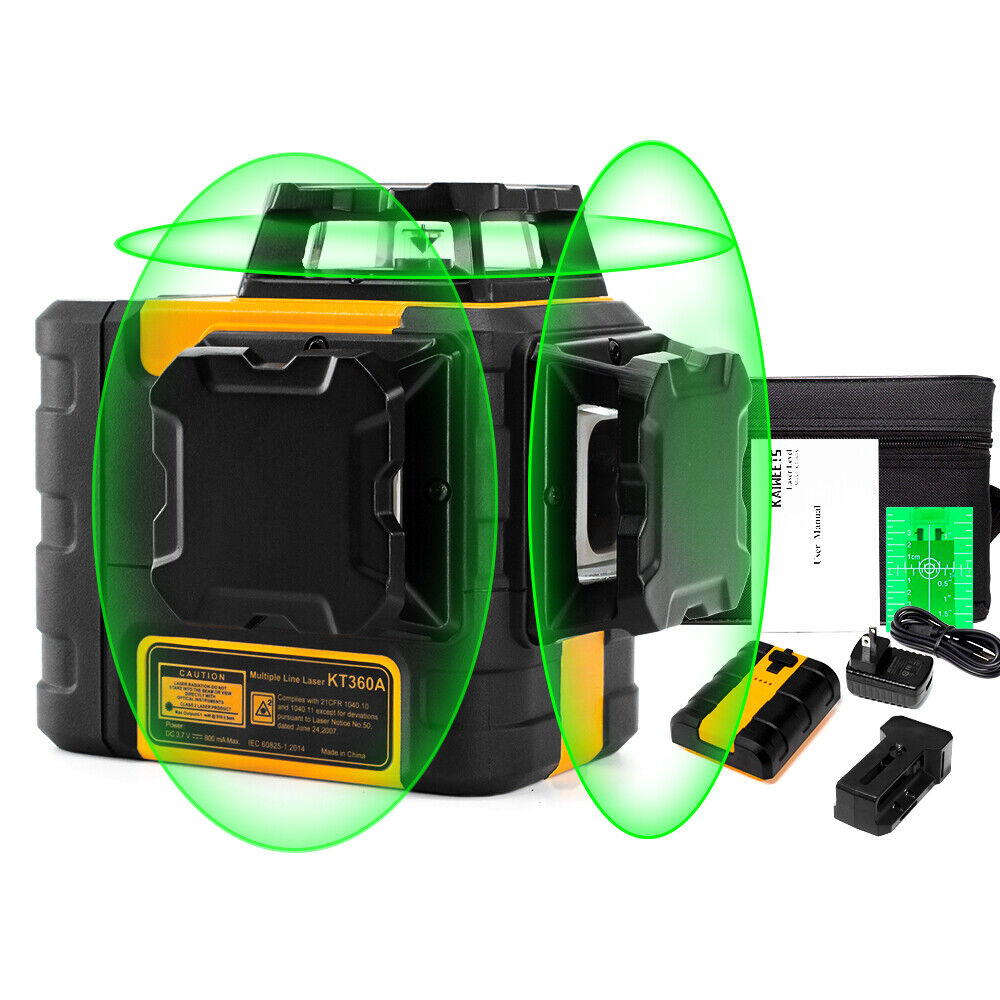 KAIWEETS KT360A Green Laser Level 3 X 360¬∞ Rotary Self Leveling with 1 Rechargeable Battery