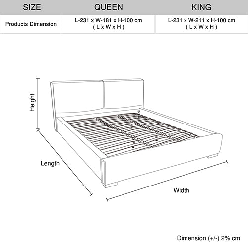 Louis Bedroom Suite 4pc Queen Size MDF with PU Leather and Wooden Legs