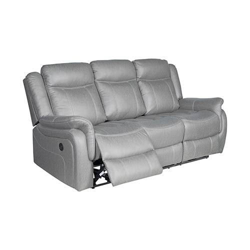 3-2-1 Seater Finest Grey Fabric Recliner Sofa Sturdy Construction Metal Mechanism