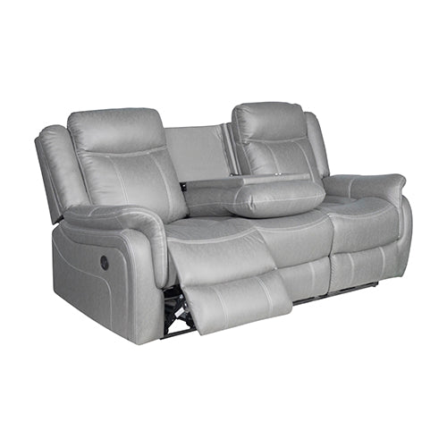 3-2-1 Seater Finest Grey Fabric Recliner Sofa Sturdy Construction Metal Mechanism