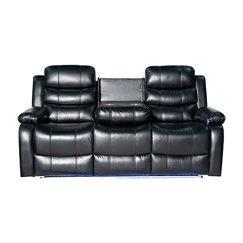 Chelsea 3R+1R+1R Seater Finest Leatherette Recliner Feature Console LED Light Ultra Cushioned