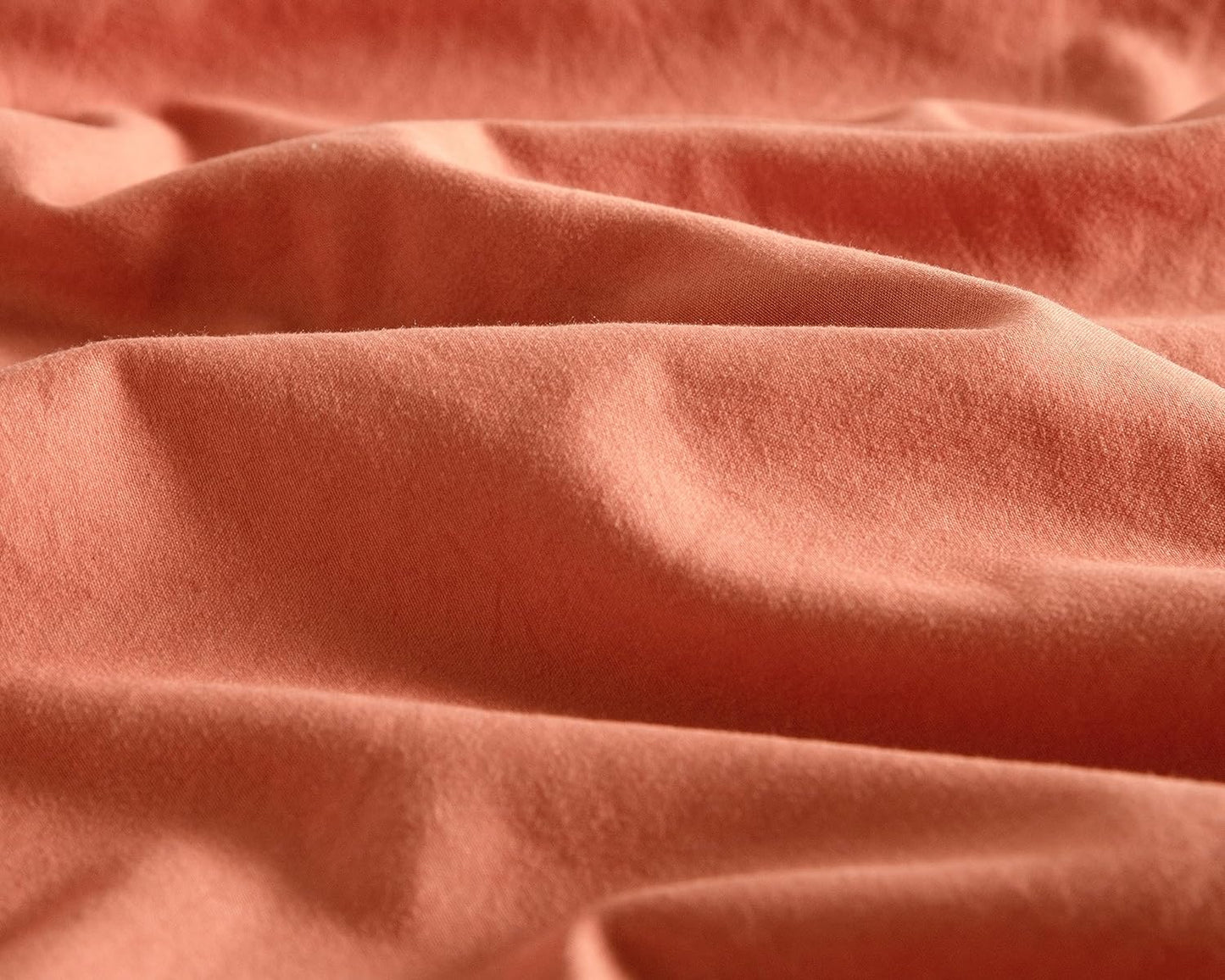 Vintage Washed Microfibre Quilt Cover Set (2Pcs) - Terracotta - Single Size