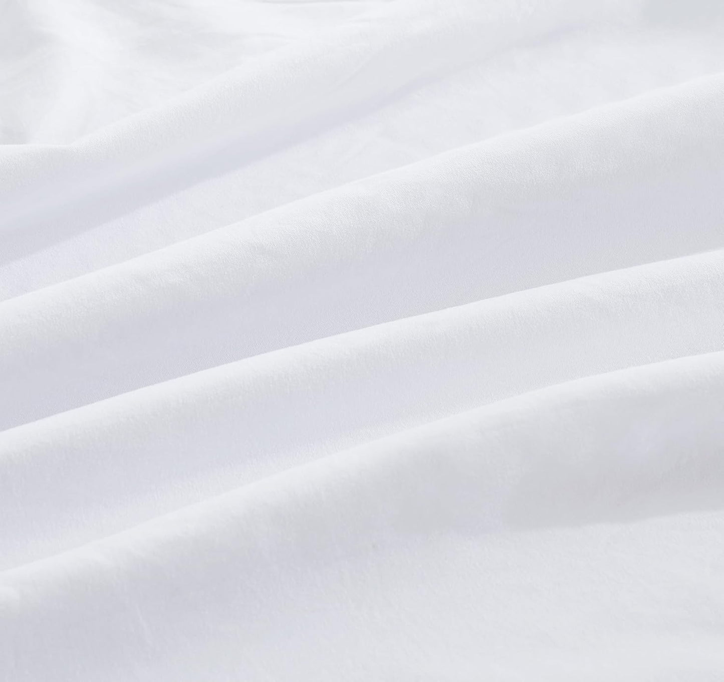 Vintage Washed Microfibre Sheet Set with 2 Pillowcases - White - Double