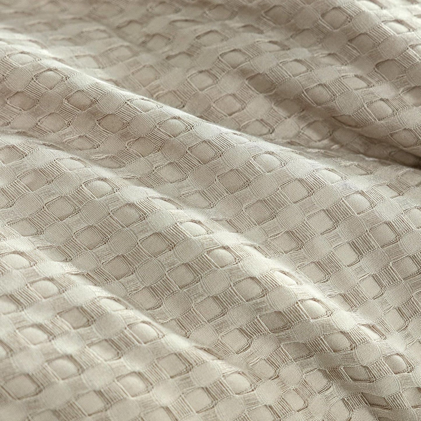 100% Premium Waffle Microfibre Quilt Cover Set (3Pcs) - Beige - Queen