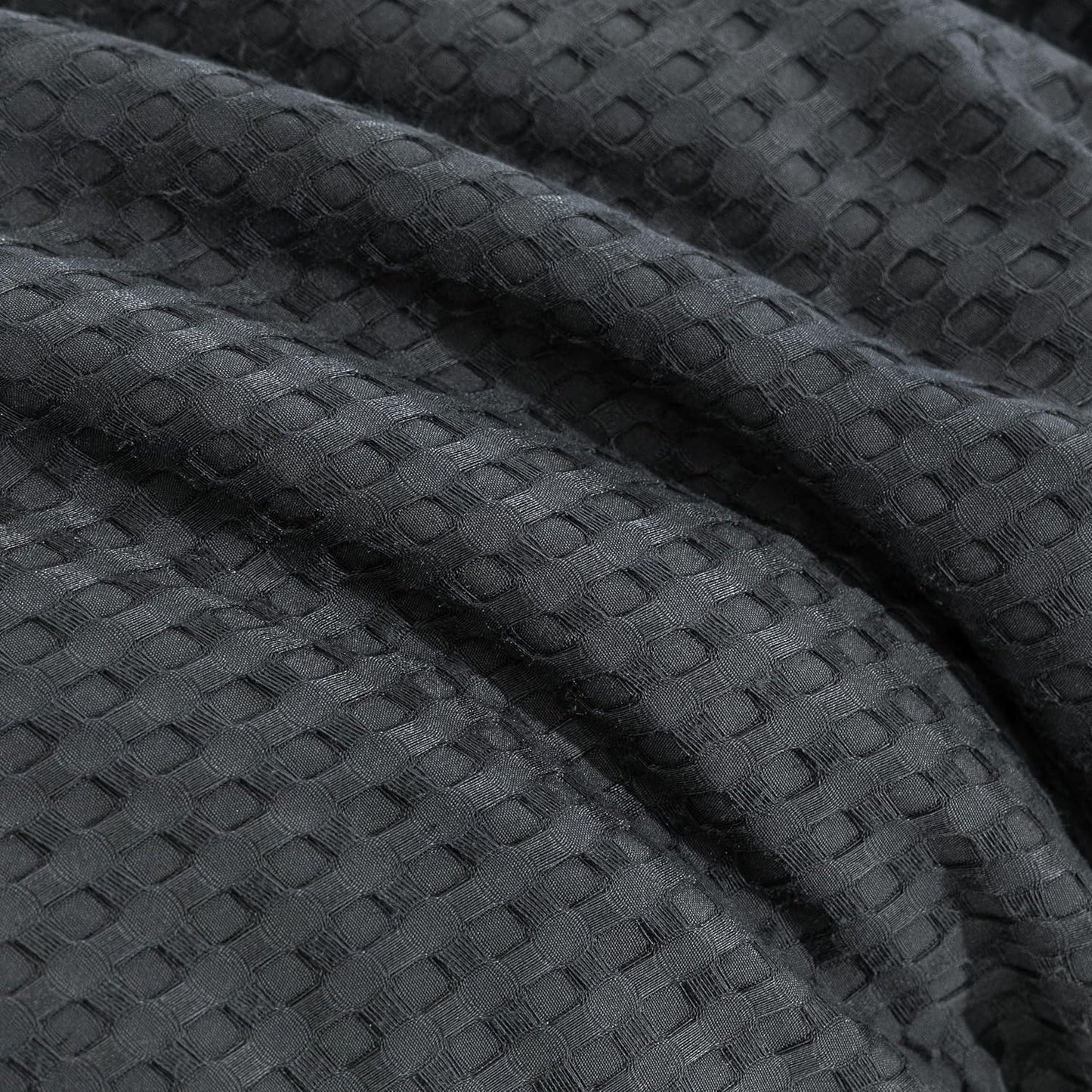 100% Premium Waffle Microfibre Quilt Cover Set (3Pcs) - Dark Grey - Queen