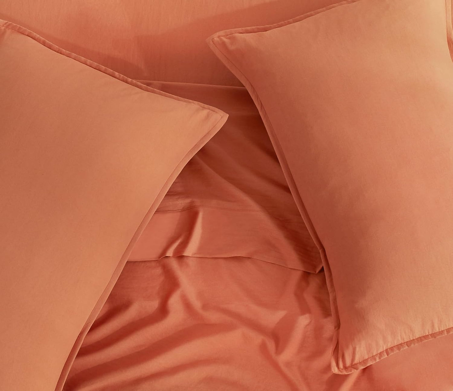 Vintage Washed Microfibre Sheet Set with 2 Pillowcases - Terracotta - Queen