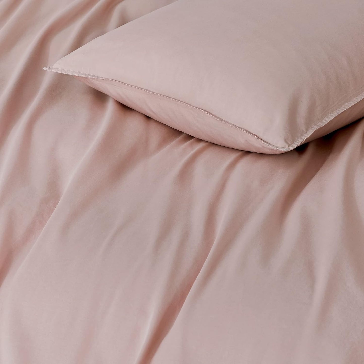 Vintage Washed 100% Cotton Standard Pillowcase - Luxurious Standard Pillow Cover - Pink - 2 Pcs