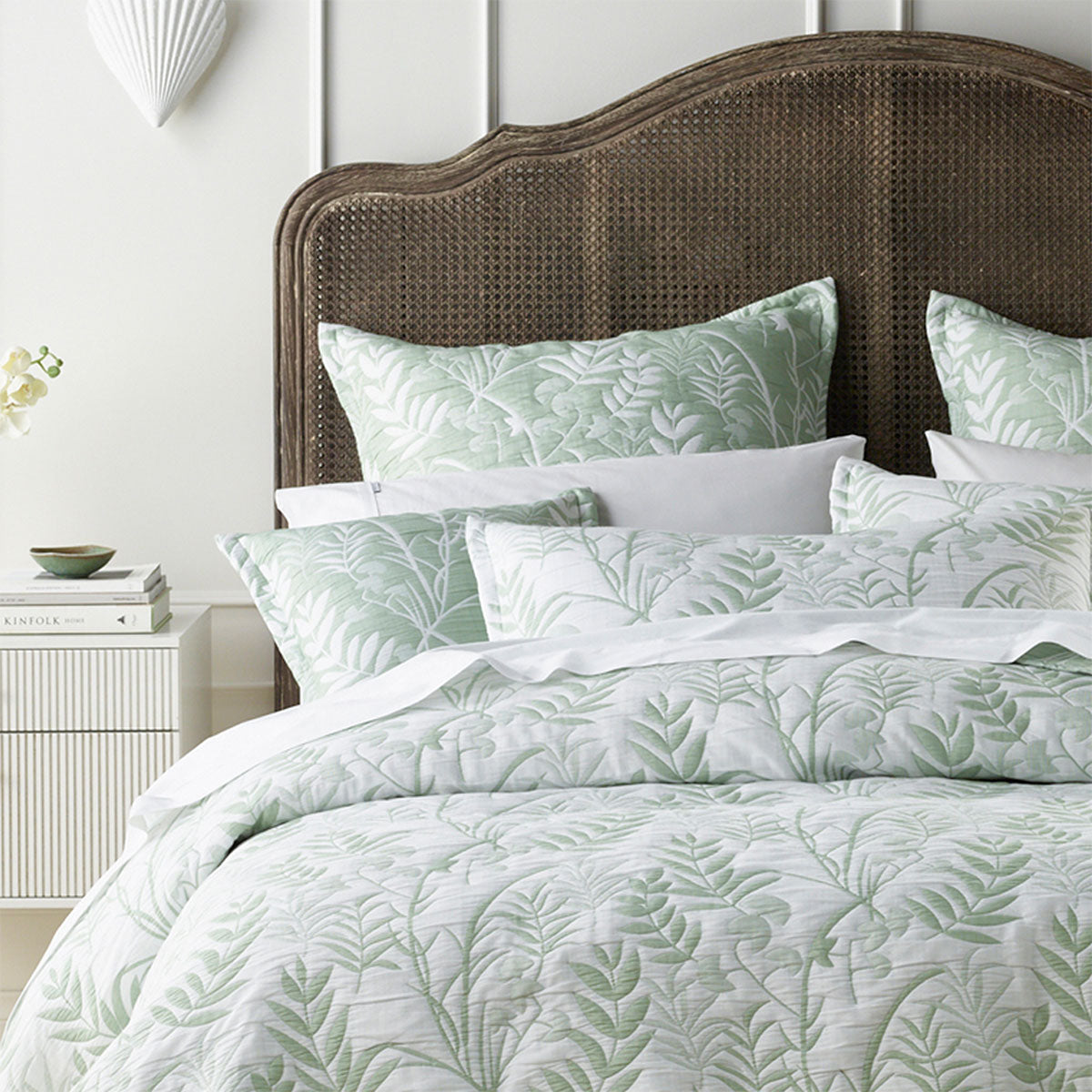 Eden Sage Jacquard Bedspread Set Double