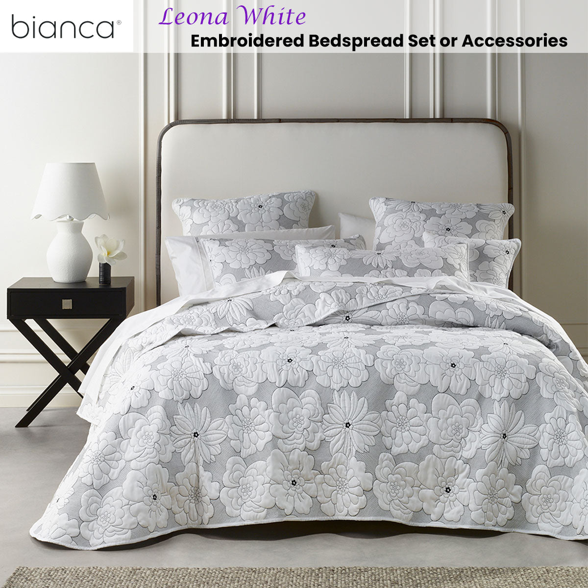 Leona White 4 Pcs Bedspread Set King