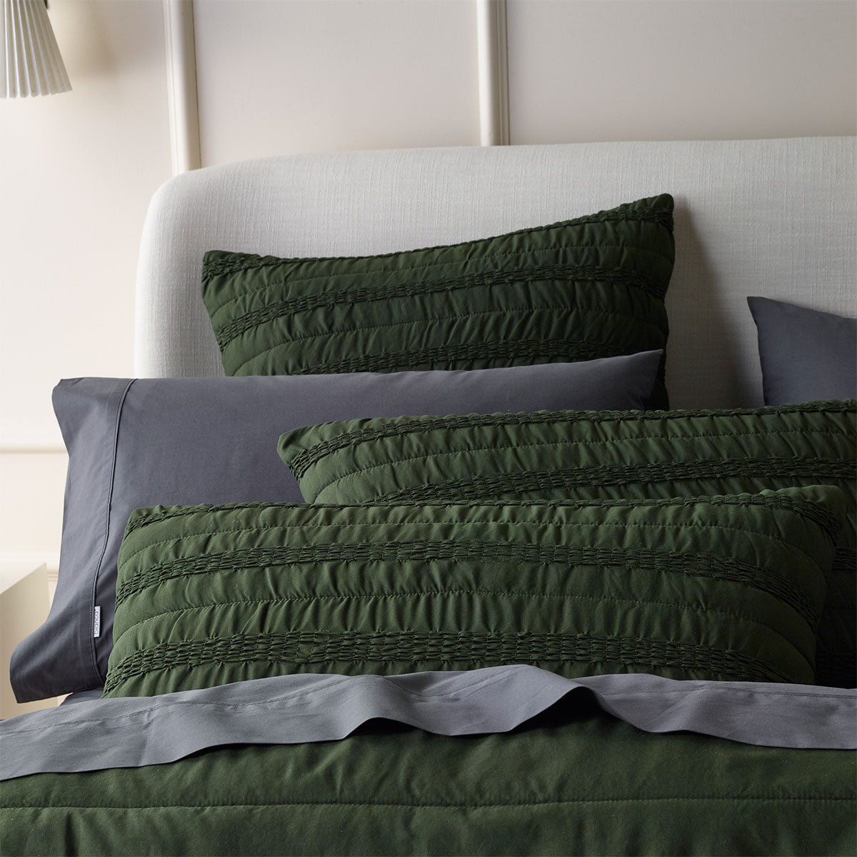 Vienna Green Textured Bedspread Set Single