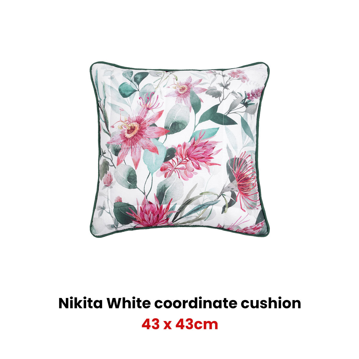 Nikita White Square Filled Cushion