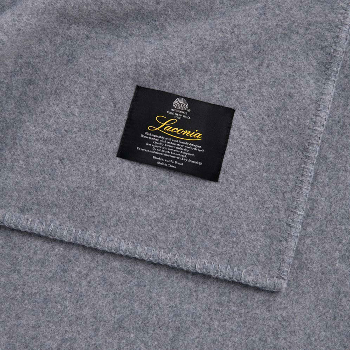 Laconia 400GSM Premium Australian Pure Wool Blanket Grey Single