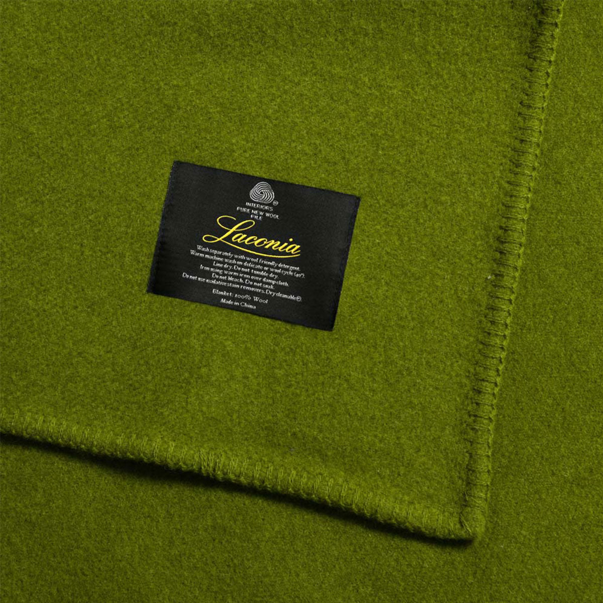 Laconia 400GSM Premium Australian Pure Wool Blanket Moss Green Single