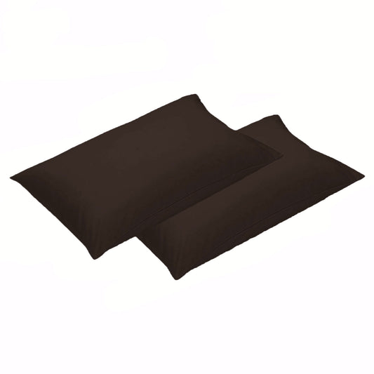 500TC Pair of Cotton Standard Pillowcases Chocolate