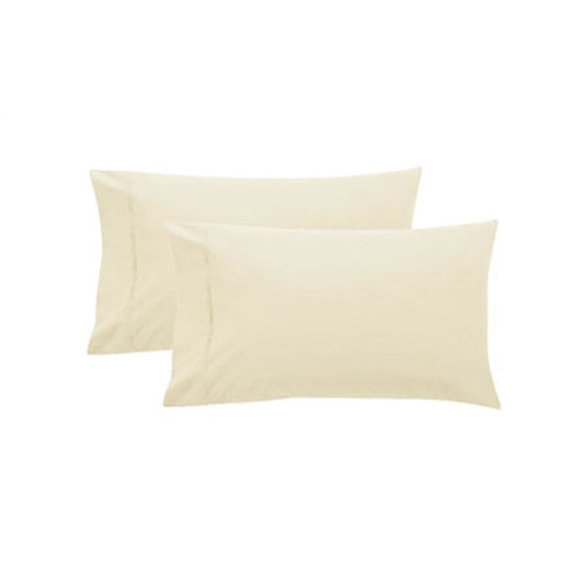 Pair of Pure Cotton 250TC Standard Pillowcases Cream