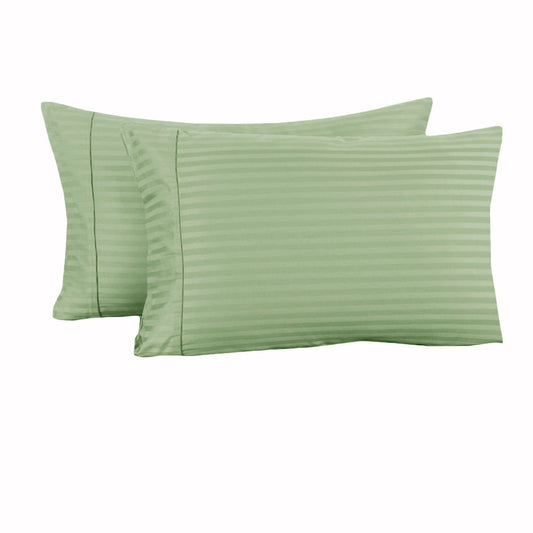 Accessorize 325TC Pair of Cuffed Standard Pillowcases Green