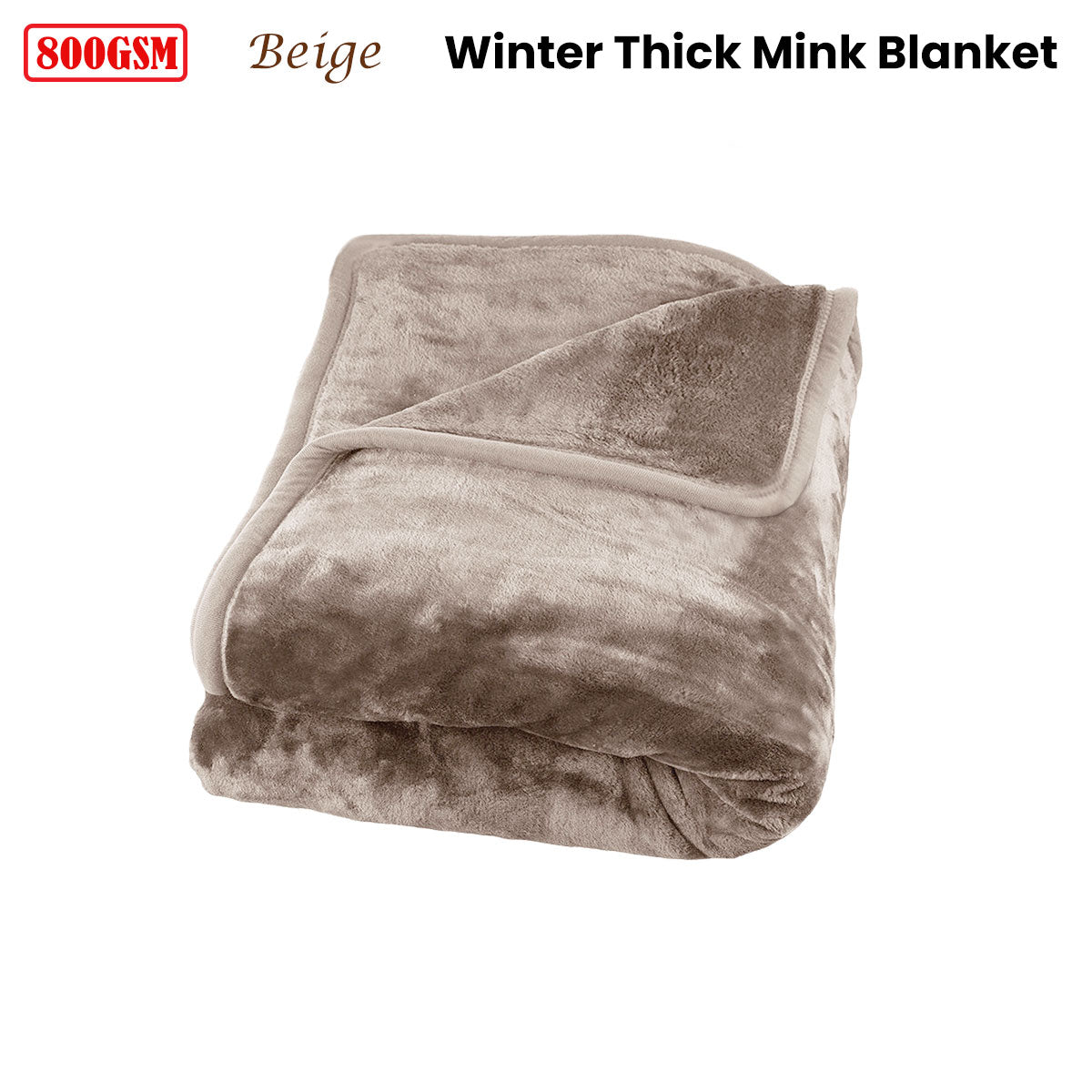 Luxury Winter Mink Blanket J Elliot Home 800GSM Thick - Beige King