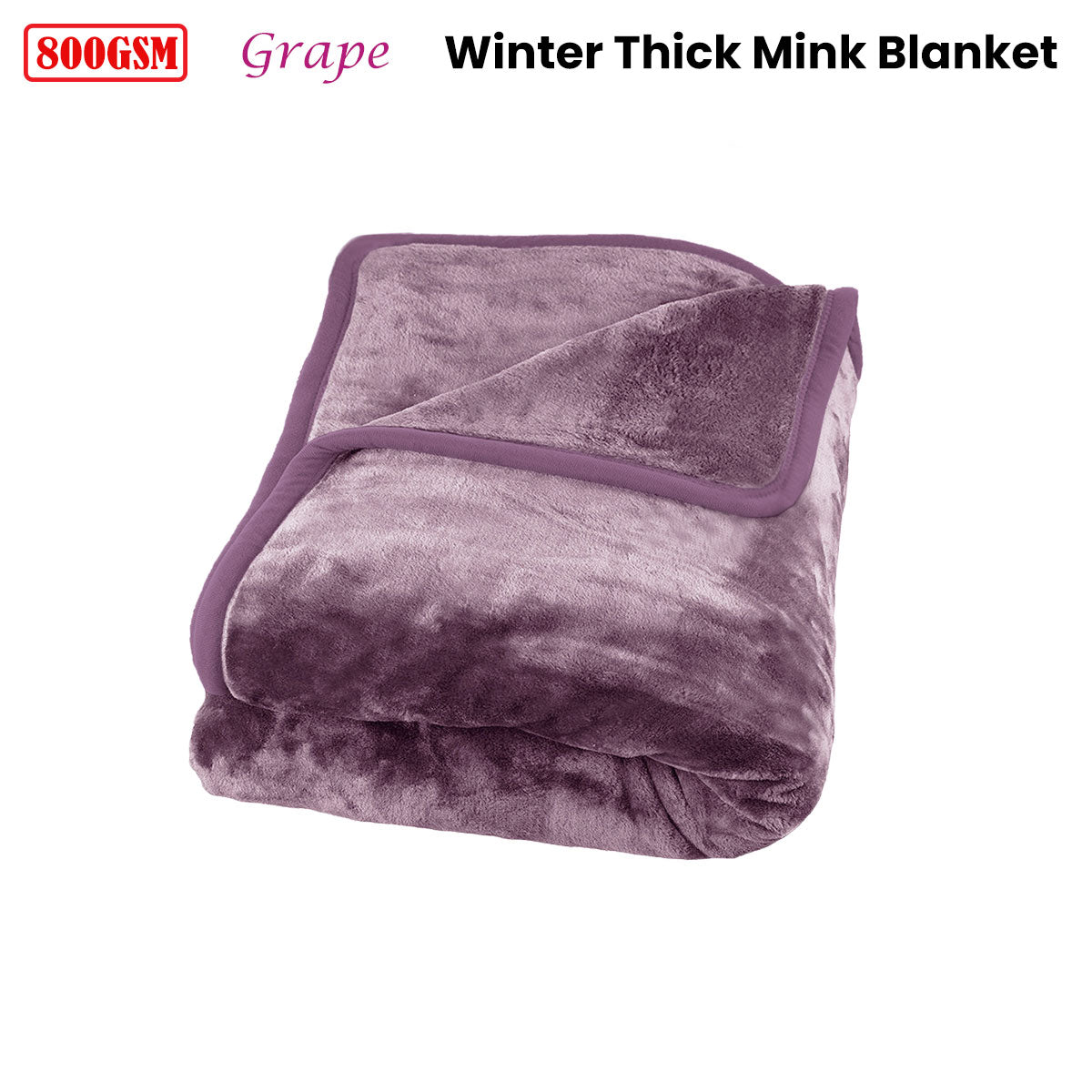 Mink Blanket J Elliot Home 800GSM Luxury Winter Thick - Grape Queen