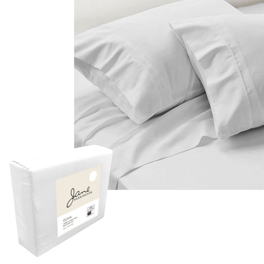 Jane Barrington 1200TC Olivia Cotton Rich Sheet Set 40cm Wall White King