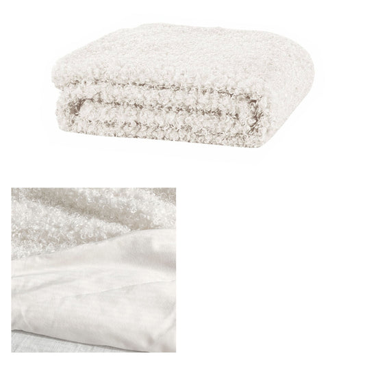 J.Elliot Home Lyla Faux Sheep Fur Throw Rug Ivory