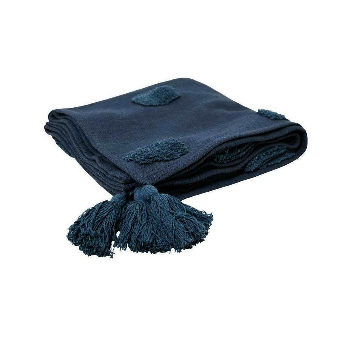 J Elliot Home Quinn 100% Cotton Textured Throw 130 x 160 cm Indigo & Majolica