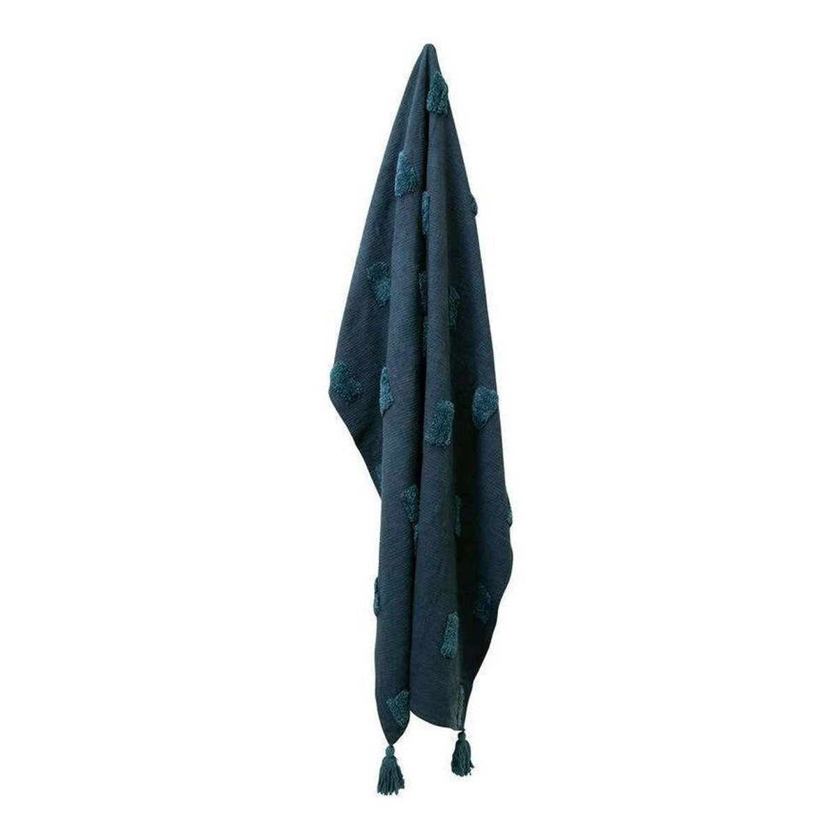 J Elliot Home Quinn 100% Cotton Textured Throw 130 x 160 cm Indigo & Majolica