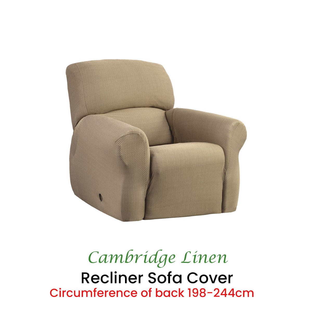 Cambridge Extra-stretch Couch Cover One Seater Recliner Linen