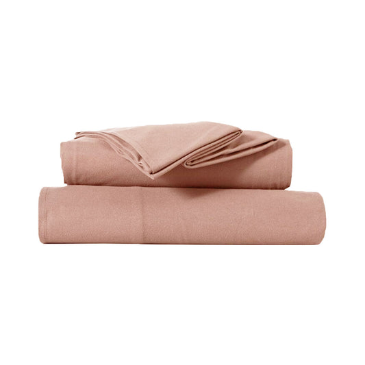 Kingtex Ultra-Soft Micro Flannel Sheet Set 40 cm Wall Rose Pink Queen